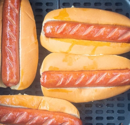 air fryer hot dog temperature