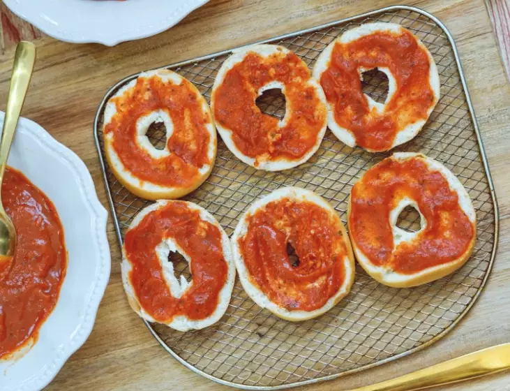 air fryer pizza bagels