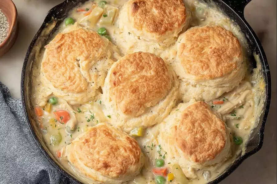 chicken pot pie with biscuits recipe chicken pot pie with biscuits recipe