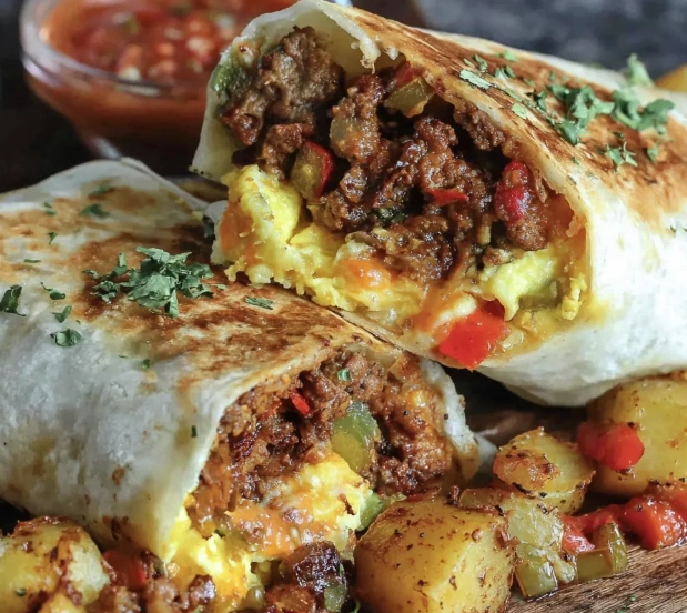 breakfast burrito with chorizo